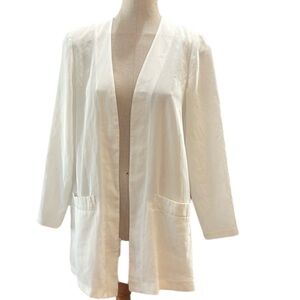 Vintage custom-made blazer silk jacket white oversized lightweight shoulder pads